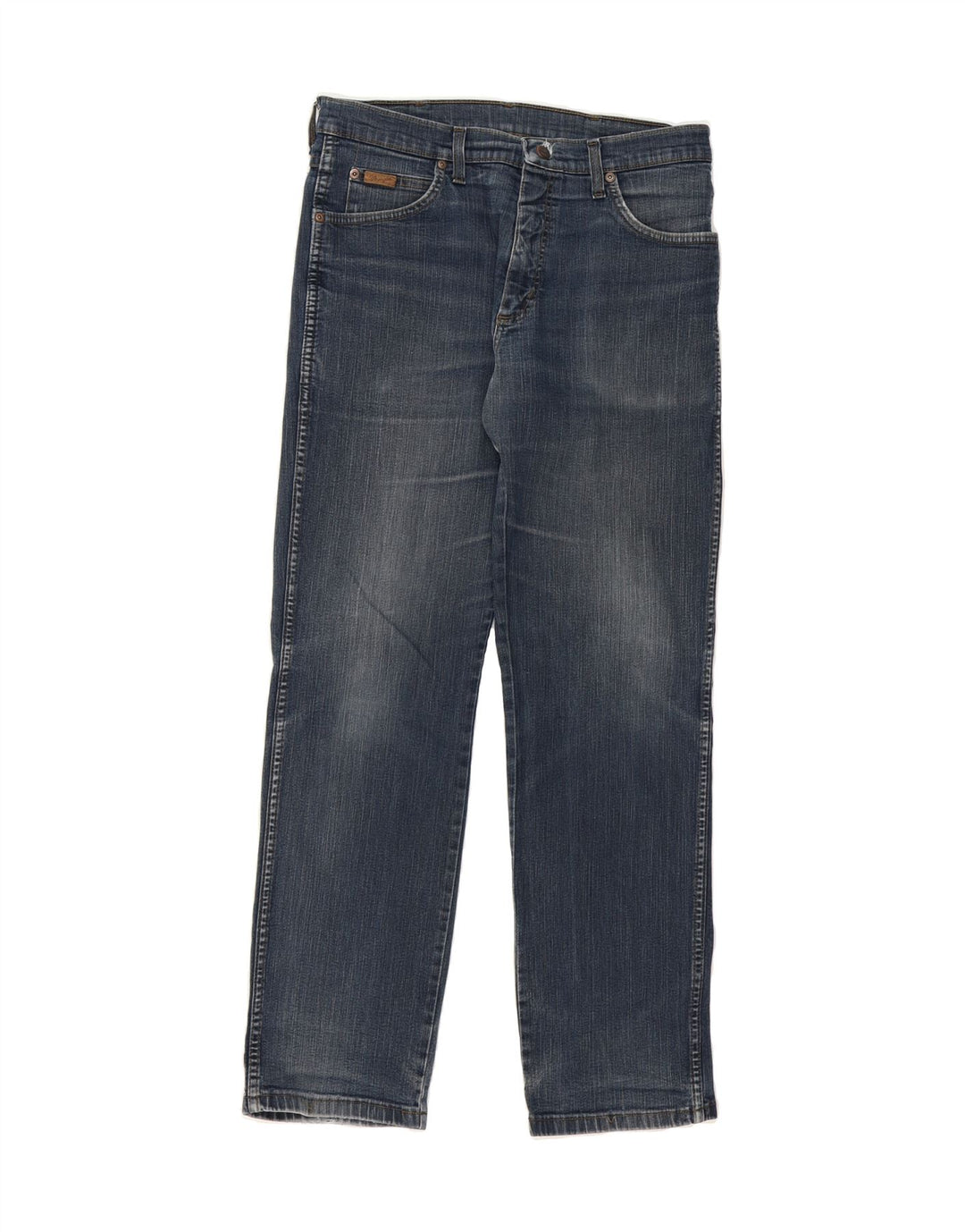 WRANGLER Womens Texas Stretch Straight Jeans W33 L32 Blue Cotton Vintage Wrangler and Second-Hand Wrangler from Messina Hembry 