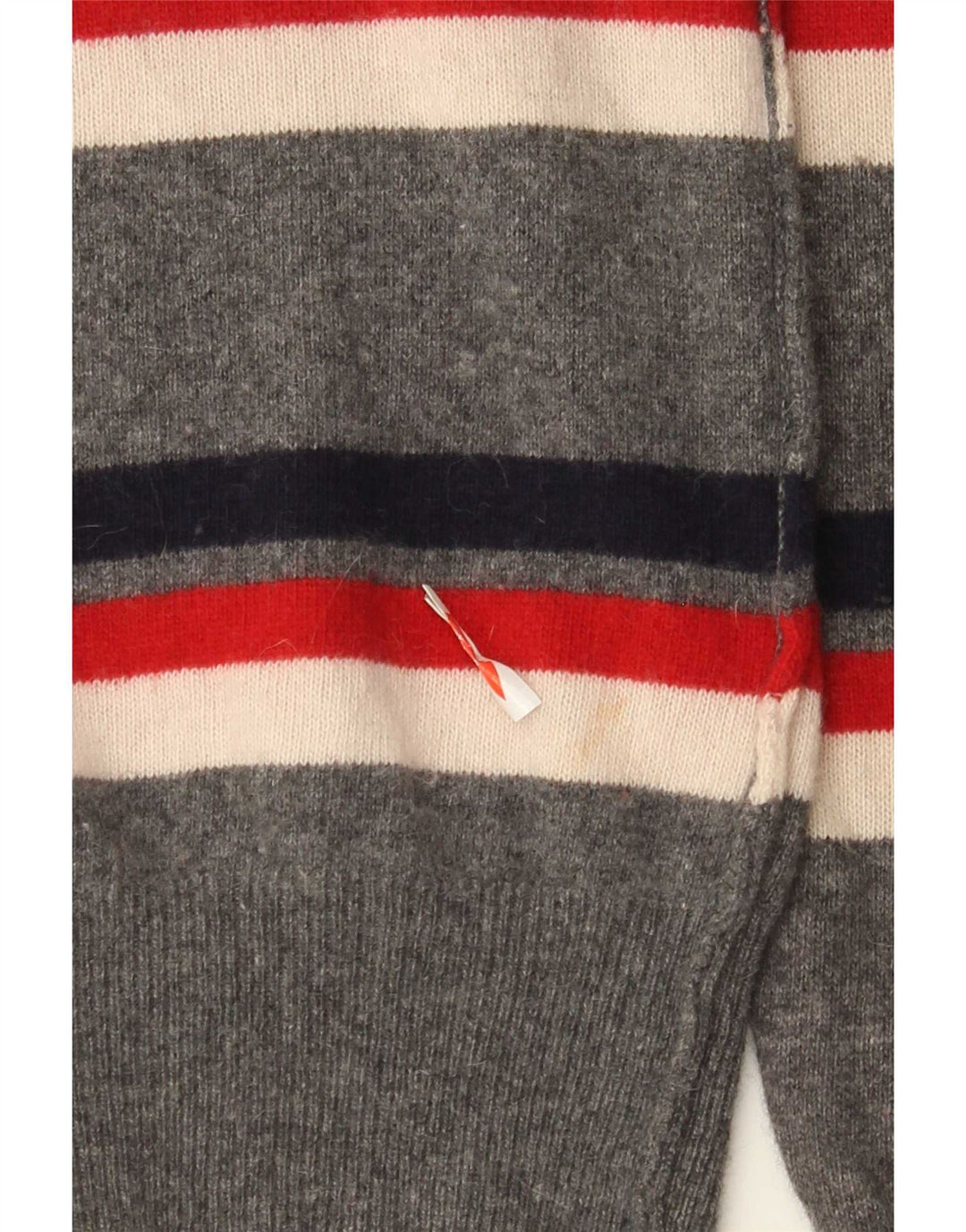 Dolce & Gabbana Grafischer Herren-Cardigan aus mittelgrauer, gestreifter Wolle
