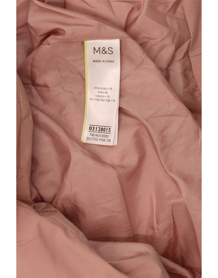 Marks & Spencer Damen-Übergröße, gepolsterter Mantel mit Kapuze, UK 18, XL, Rosa, Polyester