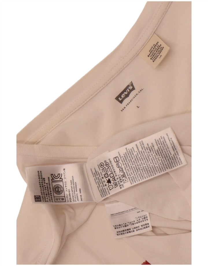 Levi's Herren-T-Shirt mit Grafik, Größe L, aus weißer Baumwolle