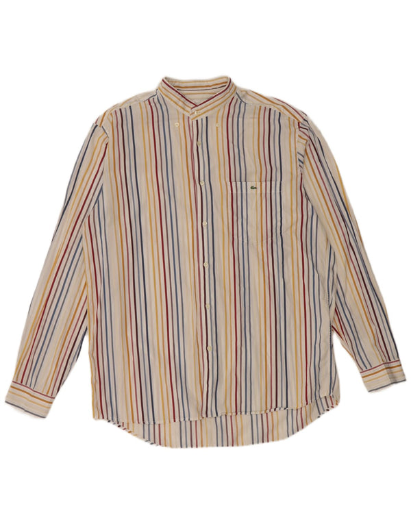 LACOSTE Mens Shirt Size 42 Large Multicoloured Striped Cotton