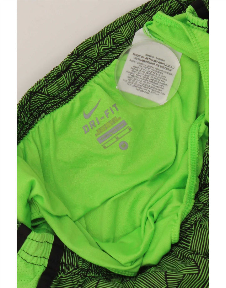 Nike Damen Dri Fit Sport Shorts UK 14 Mittelgrünes geometrisches Polyester