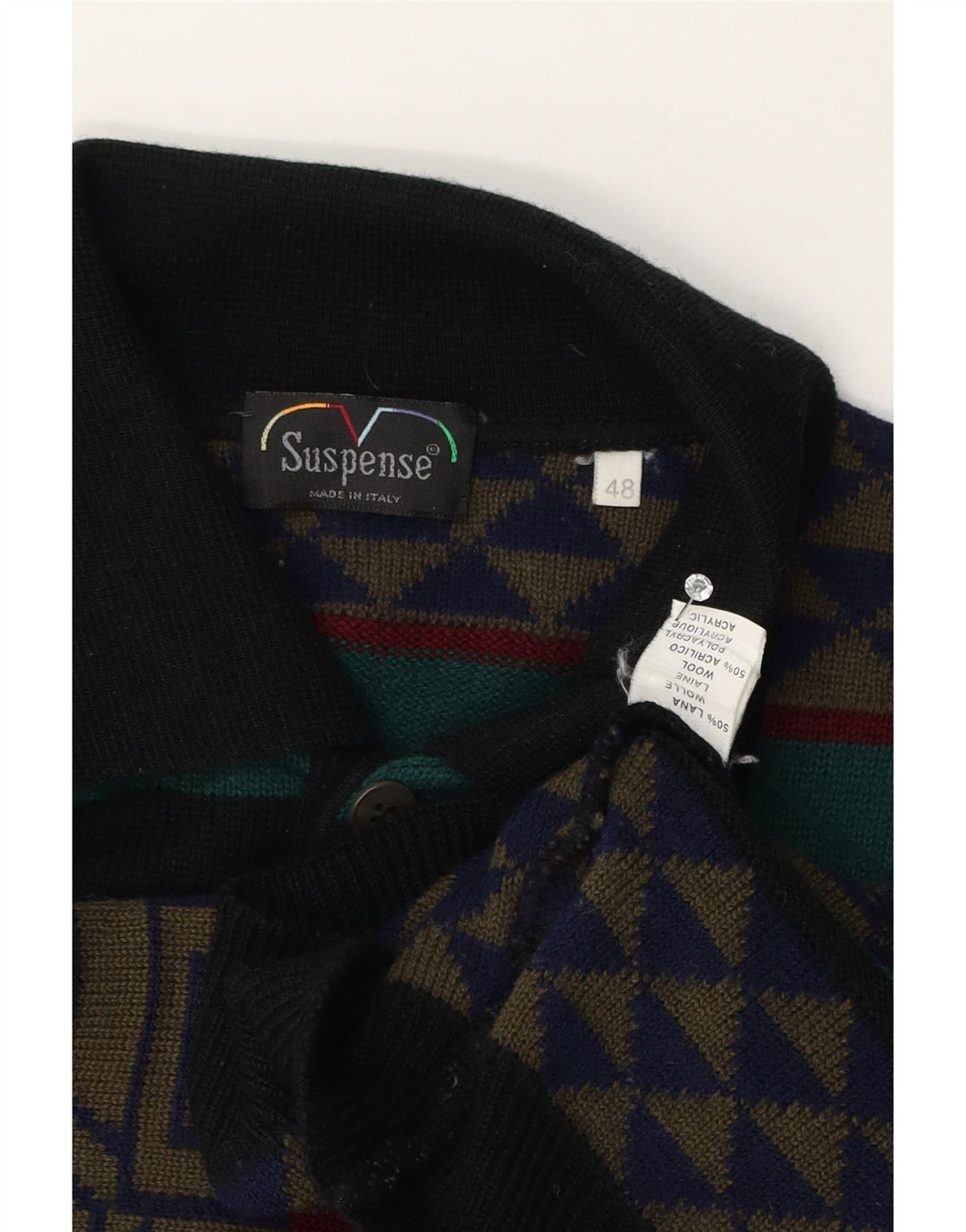 Suspense Herren-Pullover mit Rollkragen, IT 48, mittelgroß, mehrfarbig, geometrisch
