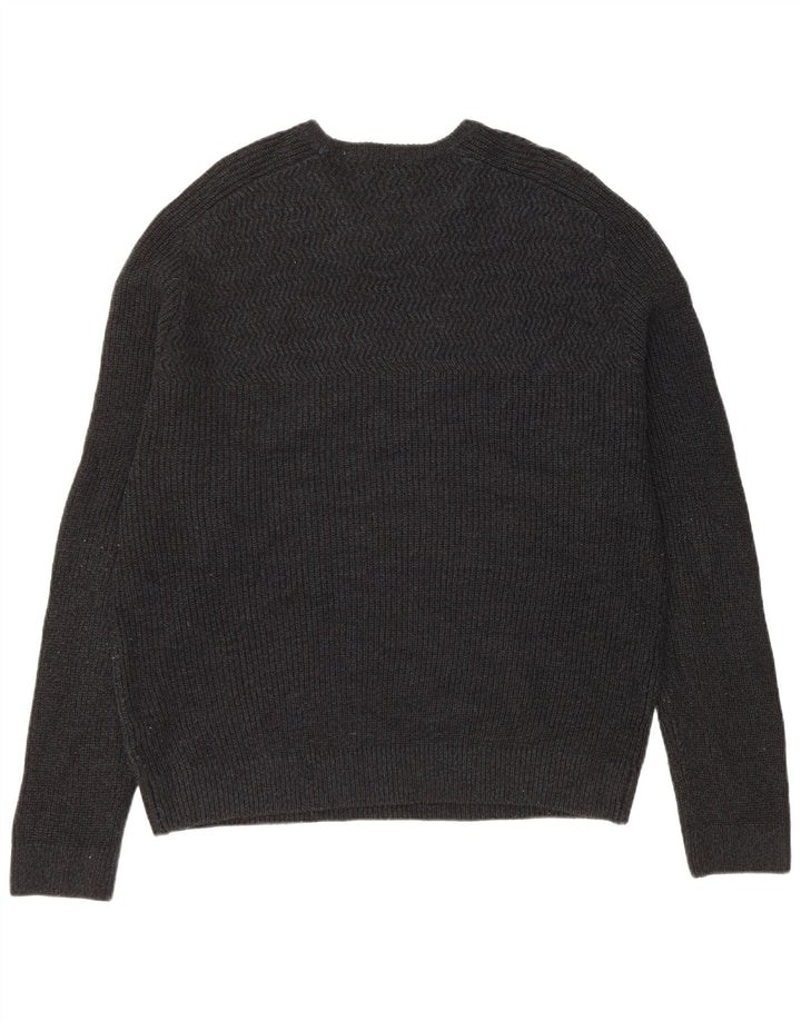 Marks & Spencer Herren-Pullover mit Rundhalsausschnitt, XL, grau geflecktes Acryl