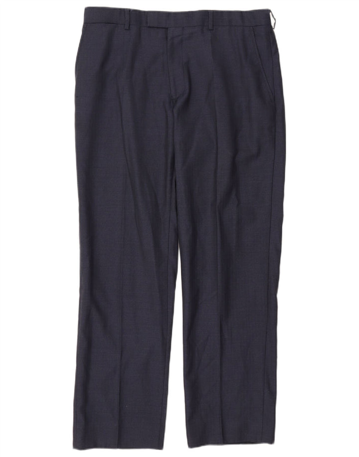 JAEGER Gerade Damen-Anzughose W34 L30 Marineblaue Wolle