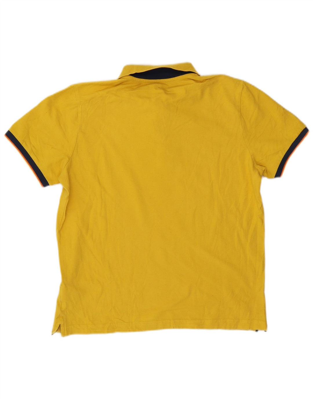 K-Way Herren-Poloshirt, groß, gelbe Colourblock-Baumwolle