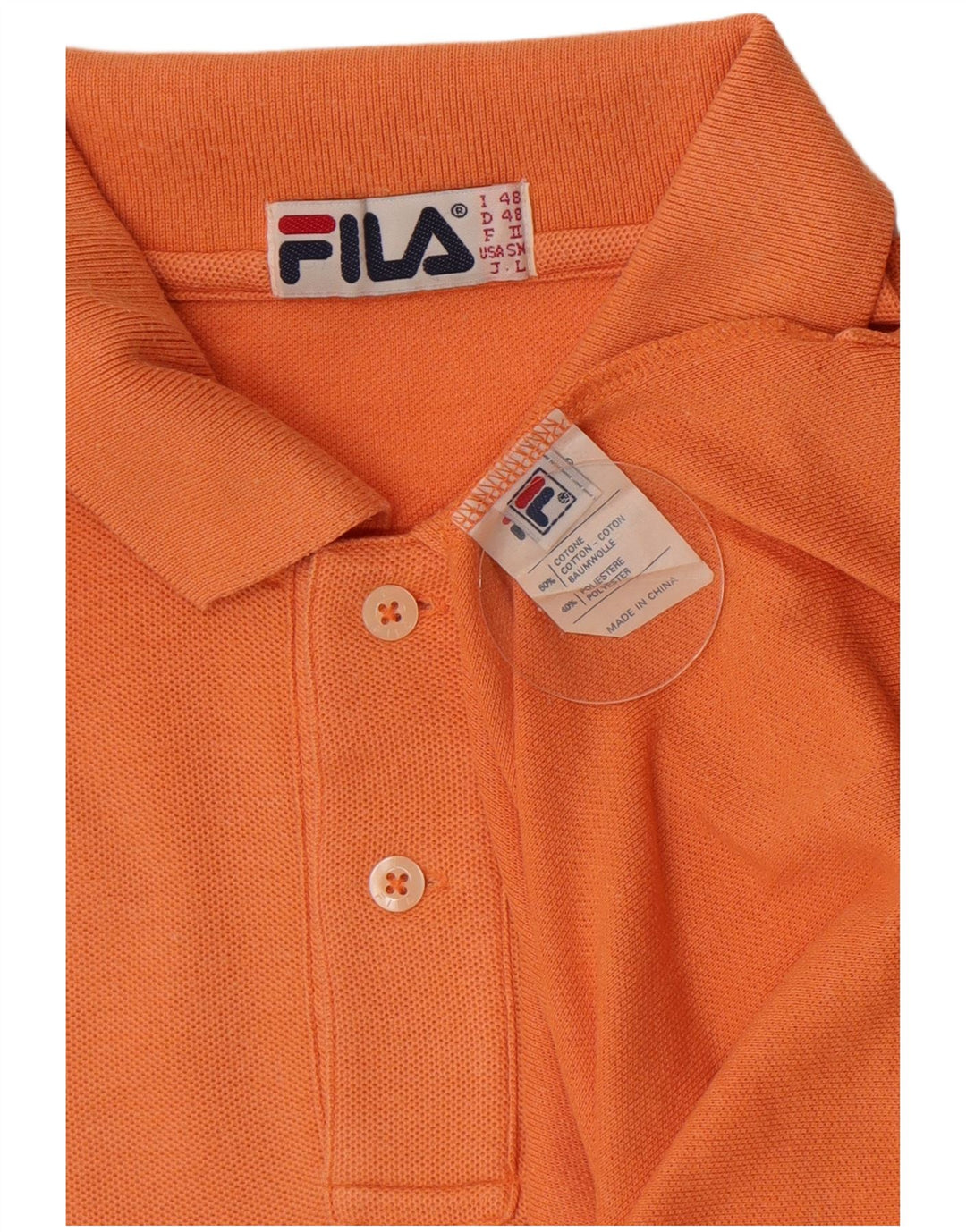 Fila Herren Poloshirt IT 48 Medium Orange Baumwolle