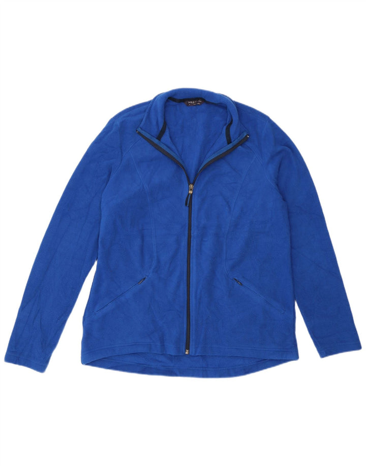 Marks & Spencer Damen Fleecejacke UK 14 Large Blau Polyester