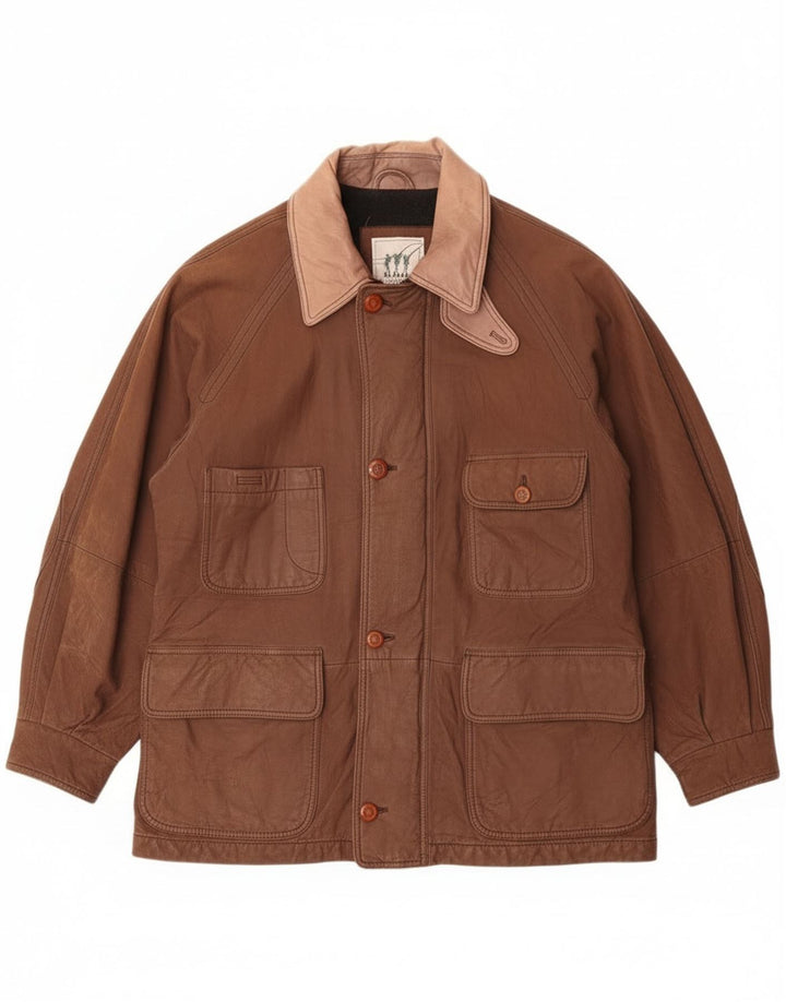 Robuste Herren-Lederjacke von Henry Cottons, IT 50, großes braunes Leder