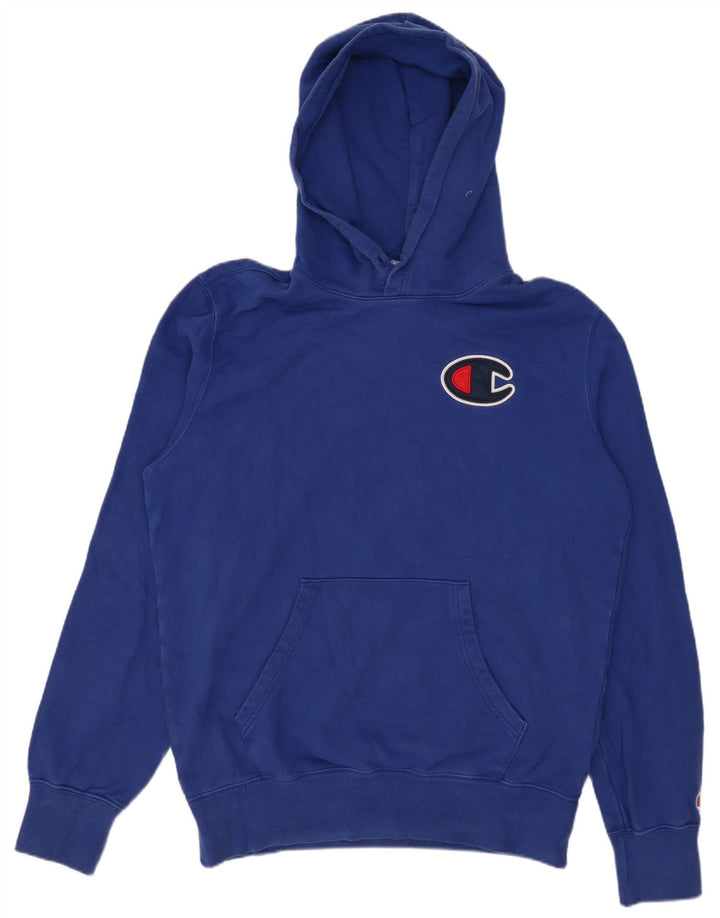 CHAMPION Herren-Kapuzenpullover mit Grafik, mittelblaue Baumwolle
