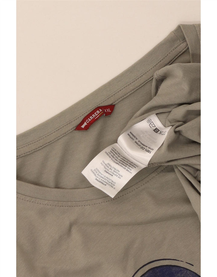 Carrera Herren Grafik T-Shirt Top 2XL Grau Baumwolle
