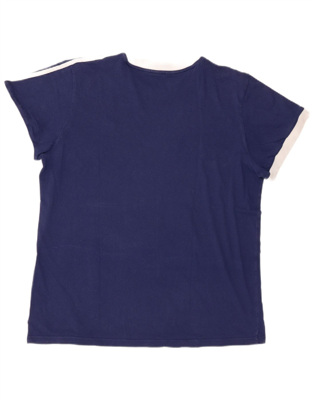 Adidas Damen T-Shirt Top UK 18 XL Blaue Baumwolle