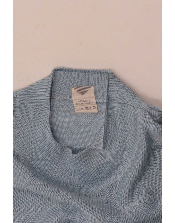 Vintage Damen Rollkragenpullover Pullover IT 46 Groß Blau Polyacryl