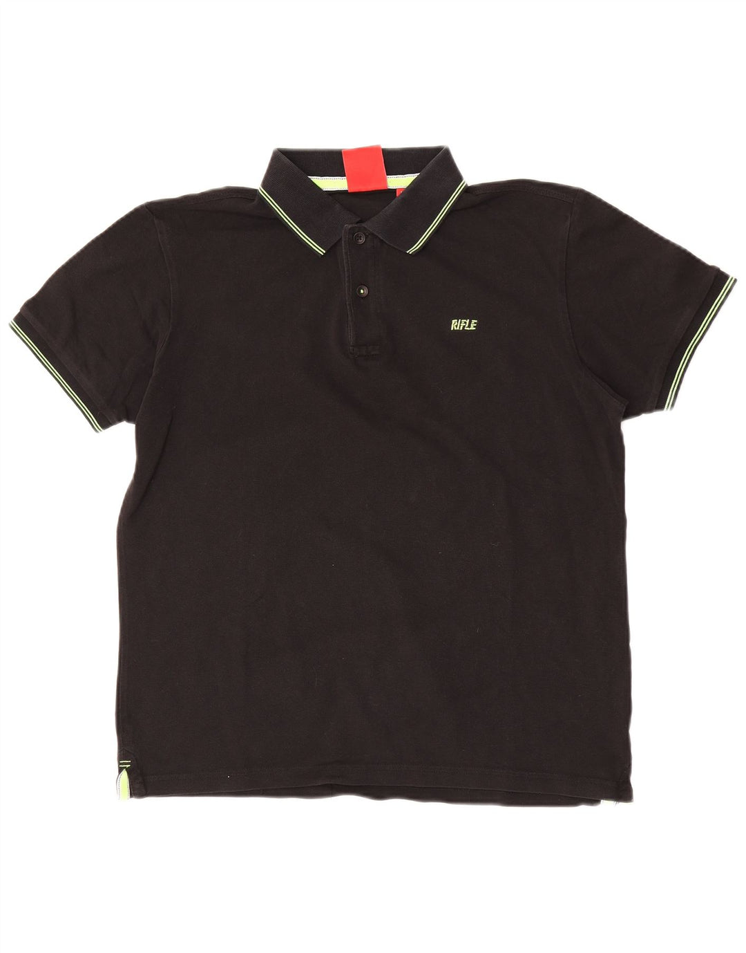 Rifle Herren-Poloshirt, groß, aus schwarzer Baumwolle