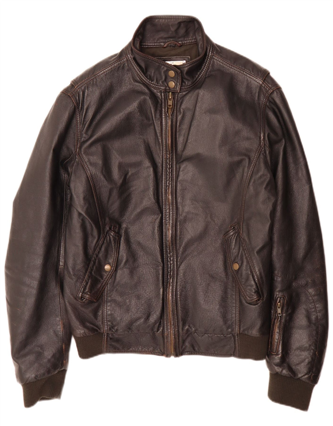 Vintage Herren Leder Bomberjacke IT 52 XL Braun Retro