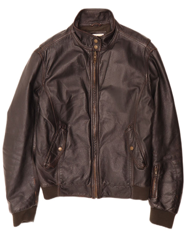 Vintage Herren Leder Bomberjacke IT 52 XL Braun Retro