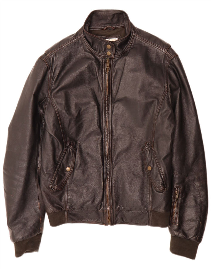 Vintage Herren Leder Bomberjacke IT 52 XL Braun Retro