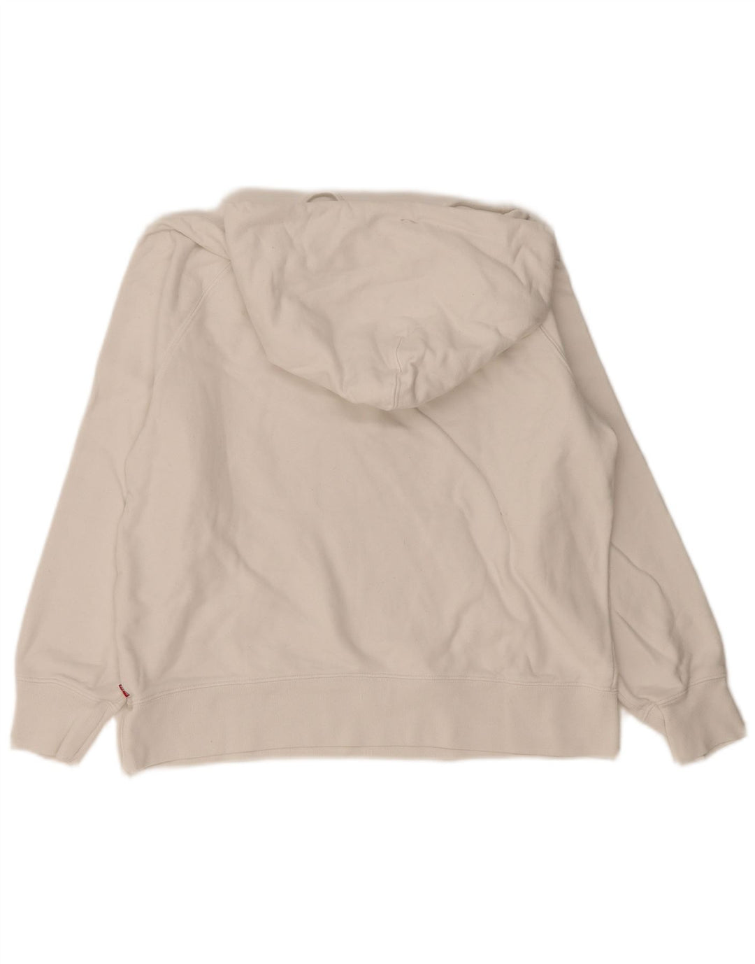 LEVI'S Damen-Pullover mit übergroßem grafischem Kapuzenpullover, UK 14, mittelweiße Baumwolle