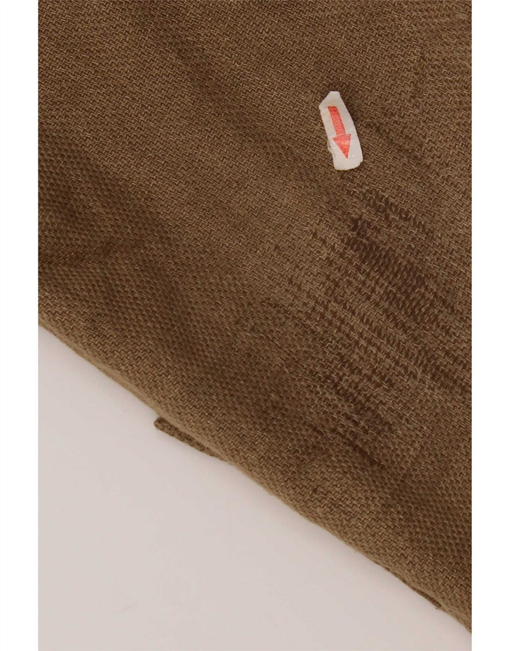 Langer zweireihiger Blazer für Damen von Zara, UK 14, mittelbraunes Leinen