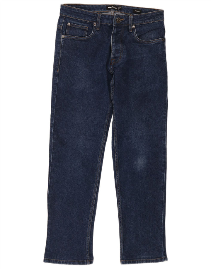 Bench Herren Straight Jeans W30 L30 Marineblau Baumwolle