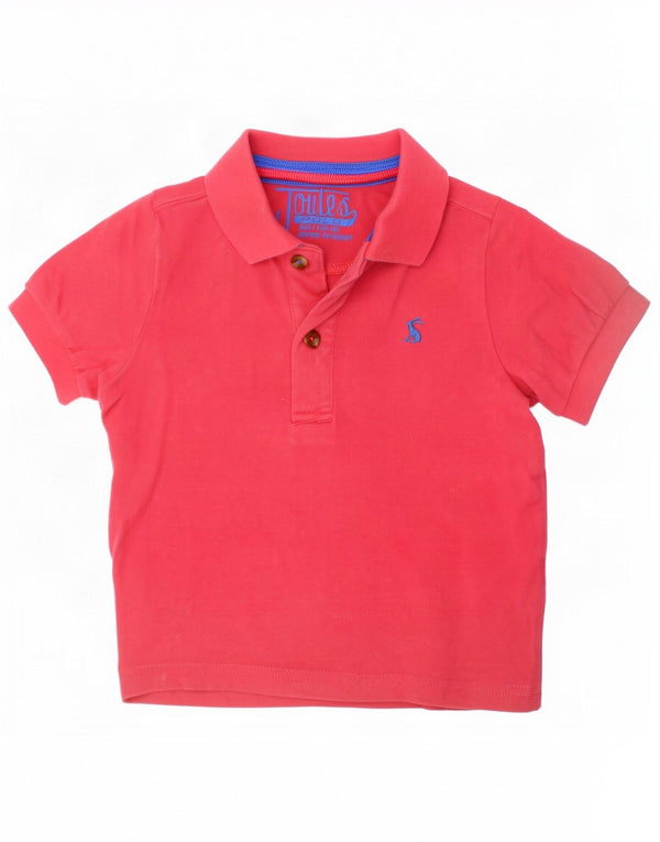 Joules Boys Polo Shirt 3-4 Years Pink Cotton