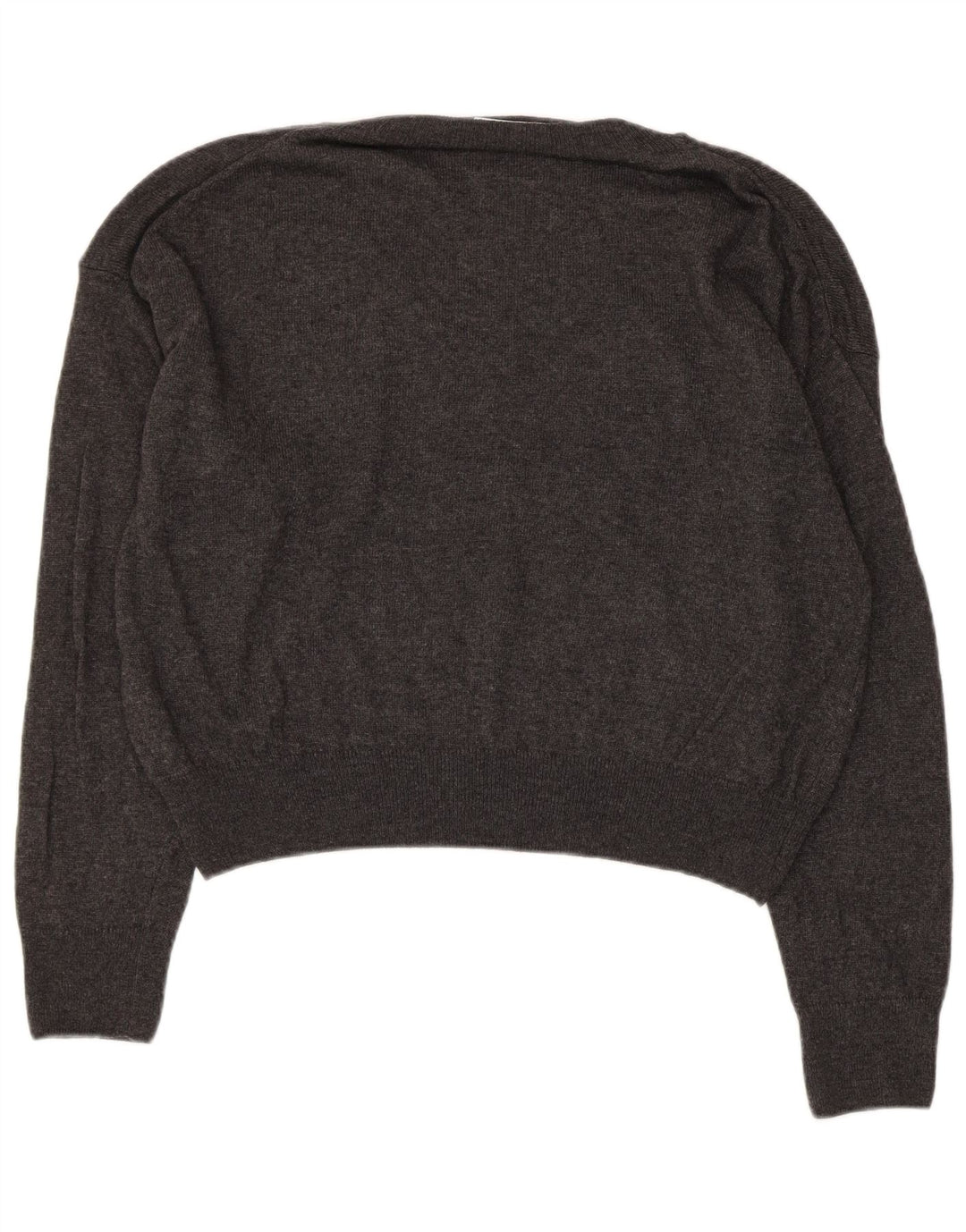 ZARA Damen-Pullover, übergroß, V-Ausschnitt, Gr. 10, Größe S, graue Viskose