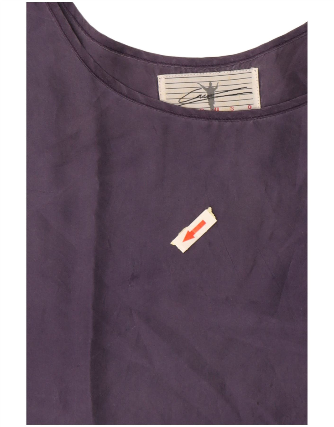 Caruso Damen ärmelloses Blusenoberteil UK 14 Medium Navy Blue Silk