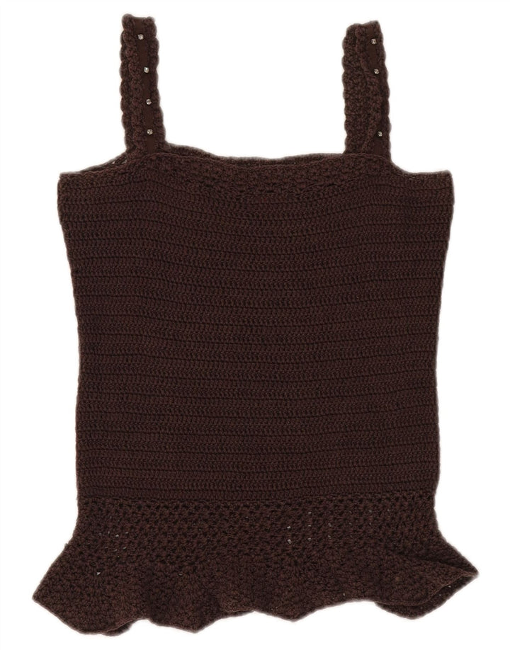Max & Co. Damen Crop Crochet Cami Top UK 12 Mittelbraun