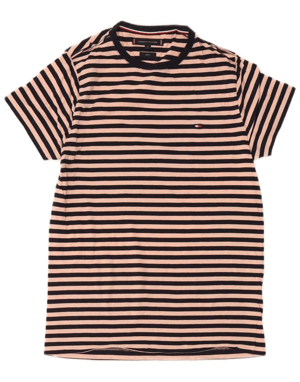 Tommy Hilfiger Slim Fit T-Shirt-Kleid für Damen, Gr. 10, klein, rosa gestreift
