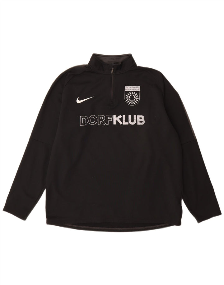 Nike Herren Dri Fit Graphic Zip Neck Pullover Trainingsanzug Top XL Schwarz