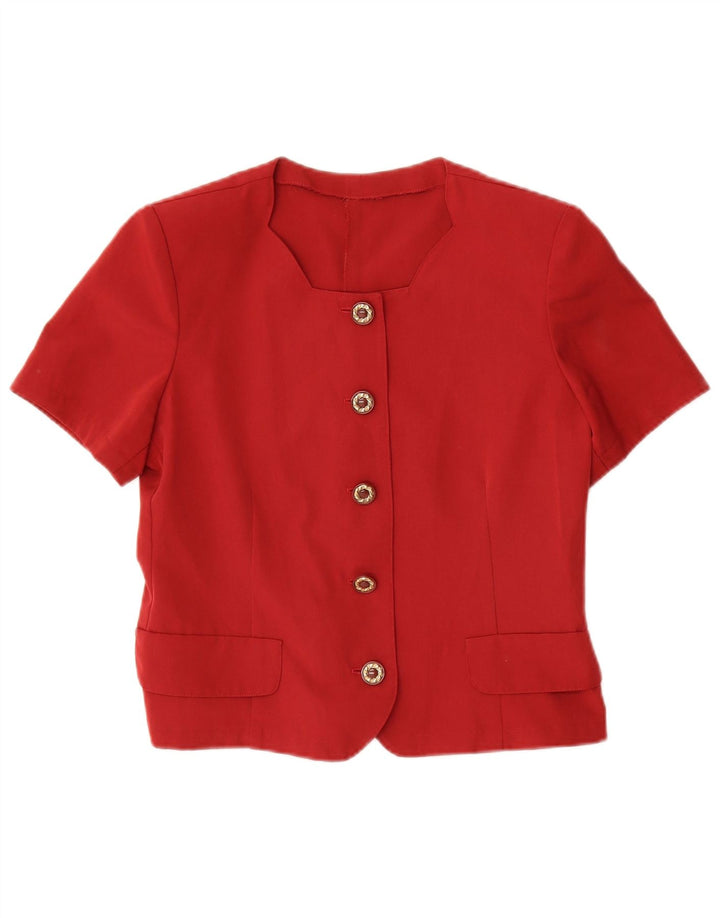 Vintage Damen 5-Knopf-2-teiliges Rock-Set UK 12 Medium W30 Rot