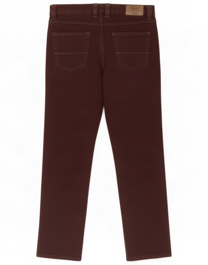 Bugatti Herren Straight Jeans W34 L32 Kastanienbraun Baumwolle