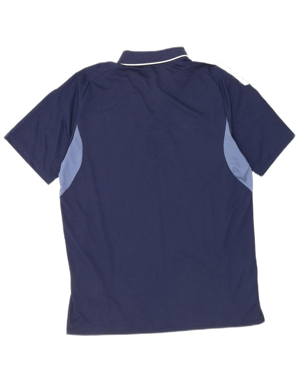 Adidas Herren-Poloshirt mit normaler Passform, mittleres Marineblau, Farbblock-Polyester
