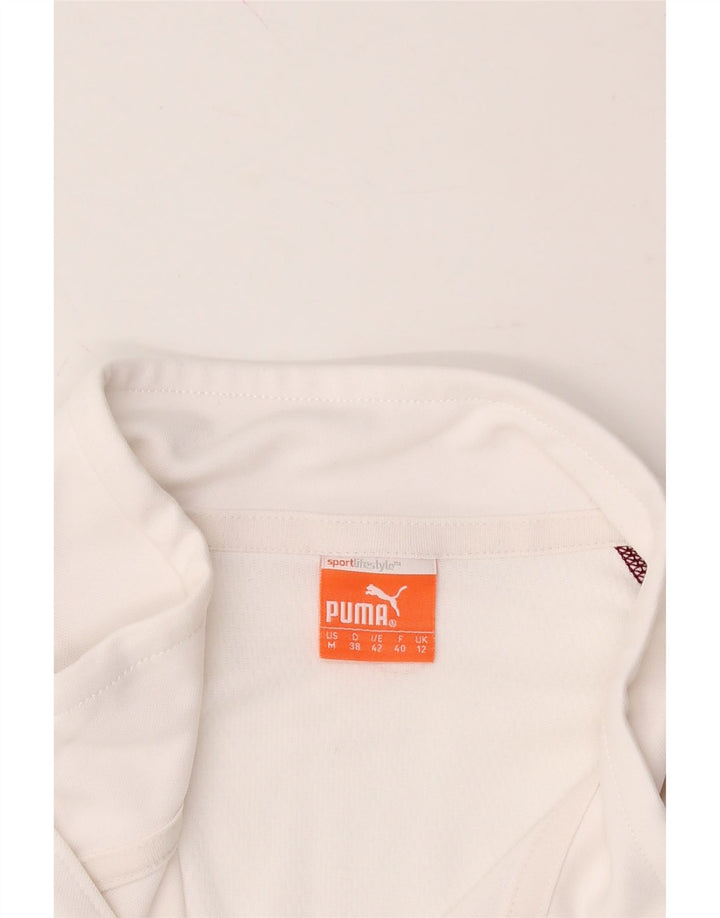 PUMA Womens Zip Neck Pullover Tracksuit Top UK 12 Medium  White Vintage Puma and Second-Hand Puma from Messina Hembry 