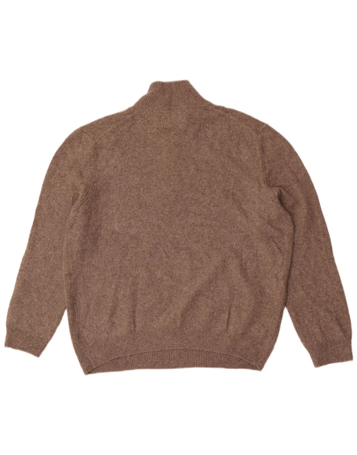 Marks & Spencer Herren-Pullover mit Reißverschluss, 2XL, braune Wolle