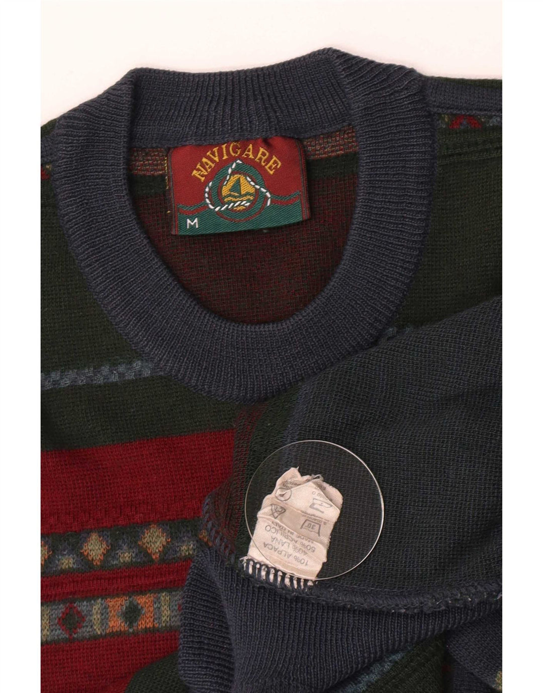Navigare Herren-Pullover mit Rundhalsausschnitt, mittelgroß, mehrfarbig, gestreift, Acryl