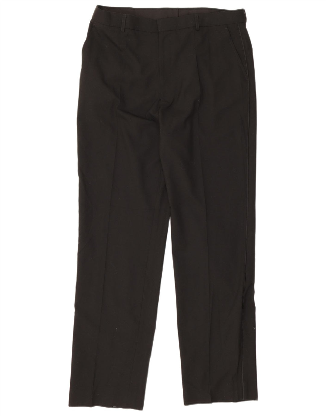 Gerade Herren-Anzughose von Marks & Spencer, W36, L33, Schwarz, Polyester