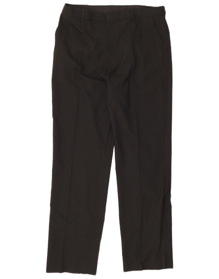 Gerade Herren-Anzughose von Marks & Spencer, W36, L33, Schwarz, Polyester