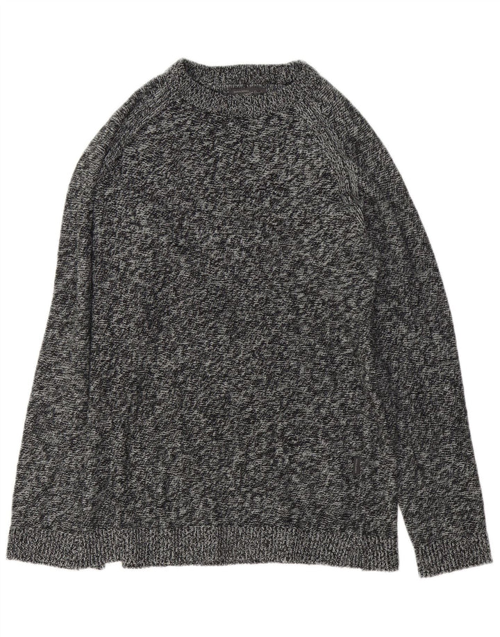 JACK & JONES Herren-Pullover mit U-Boot-Ausschnitt, klein, grau meliert