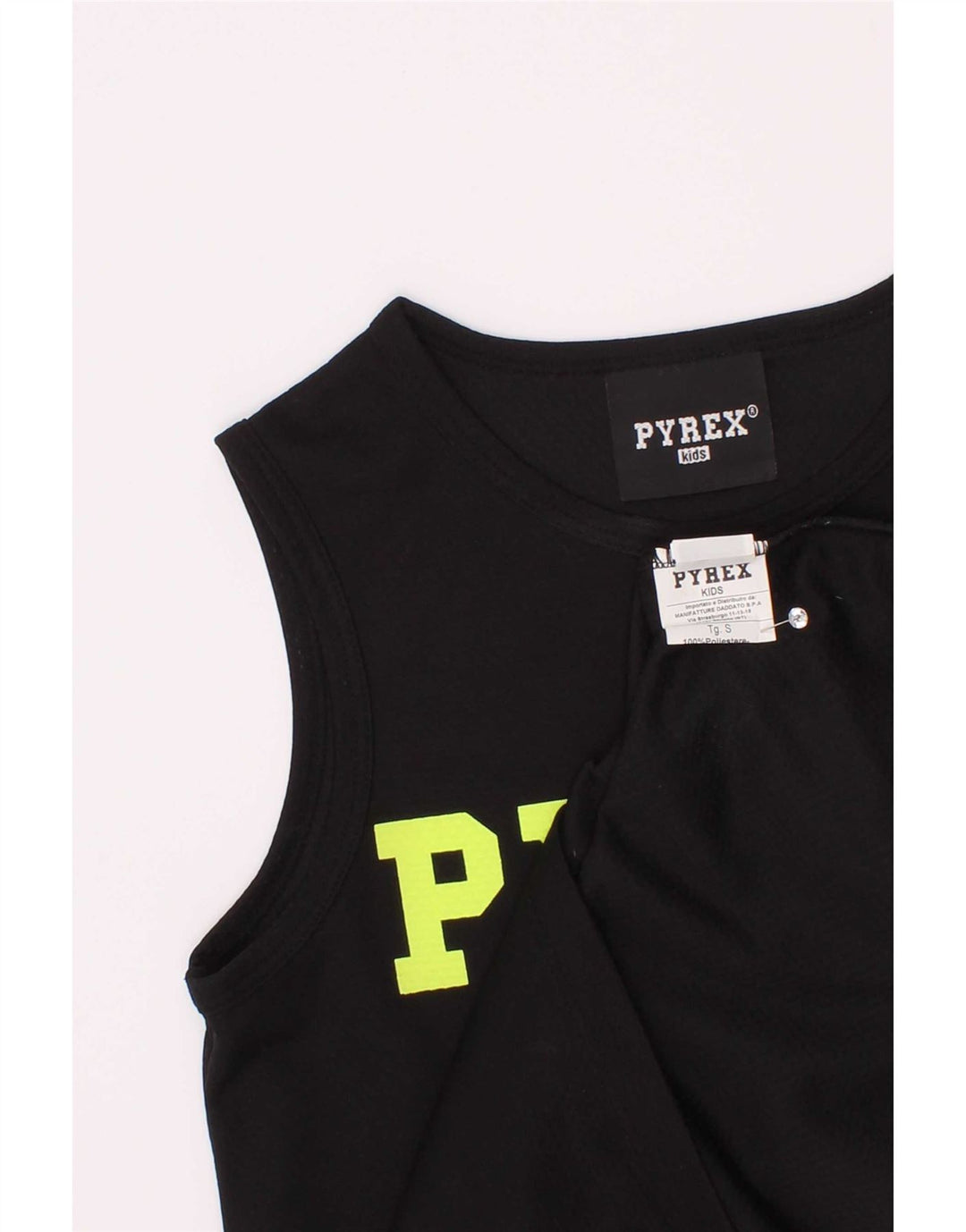 Pyrex Jungen-Top mit Grafik, 10–11 Jahre, Größe S, schwarzes Polyester