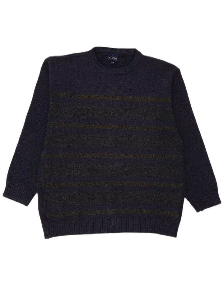 Four Seasons Herren-Pullover mit Rundhalsausschnitt, mittelgroßes Marineblau, gestreift, Acryl