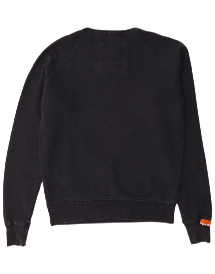 Superdry Herren Grafik-Sweatshirt-Pullover aus mittelblauer Baumwolle