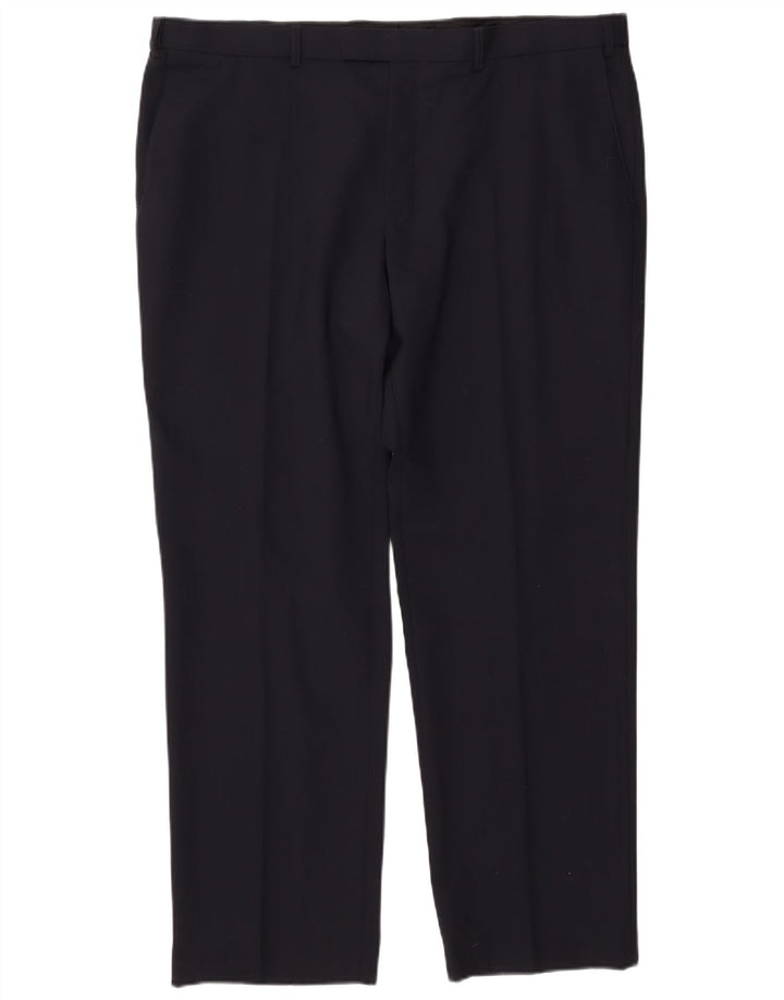 MARKS & SPENCER Performance-gerade Anzughose für Herren, W42, L31, Marineblau