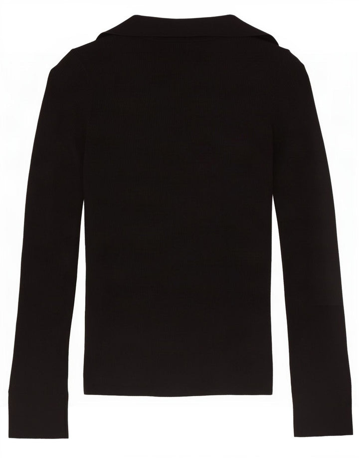 Massimo Dutti Damen-Cardigan-Pullover UK 10 Kleine schwarze Wolle