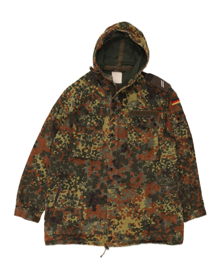 Vintage Herren-Militärjacke mit Kapuze, UK 40, große Khaki-Tarnung