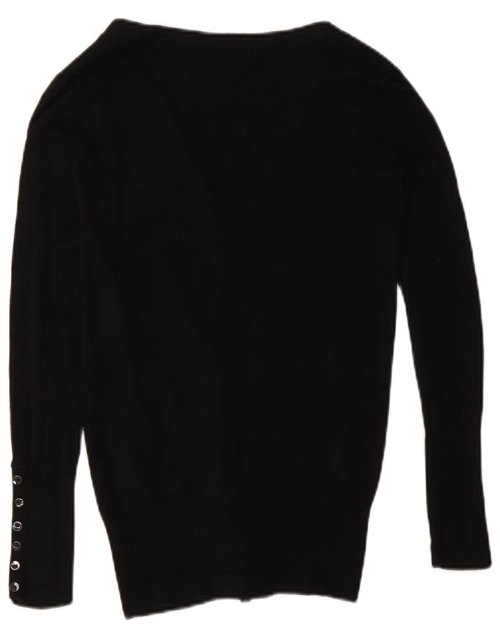 Zara Damen-Cardigan-Pullover UK 10 Small Schwarz Rayon