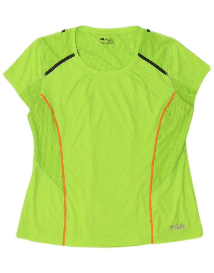 Fila Damen T-Shirt Top UK 16 Large Grün