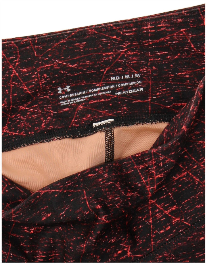 UNDER ARMOUR Damen Heat Gear Leggings UK 12 Medium Burgunder Farbblock