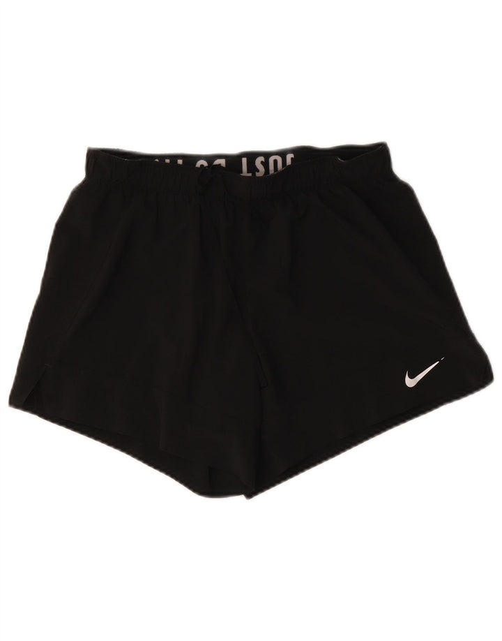 Nike Damen Dri Fit Sport Shorts UK 14 Medium Schwarz Polyester