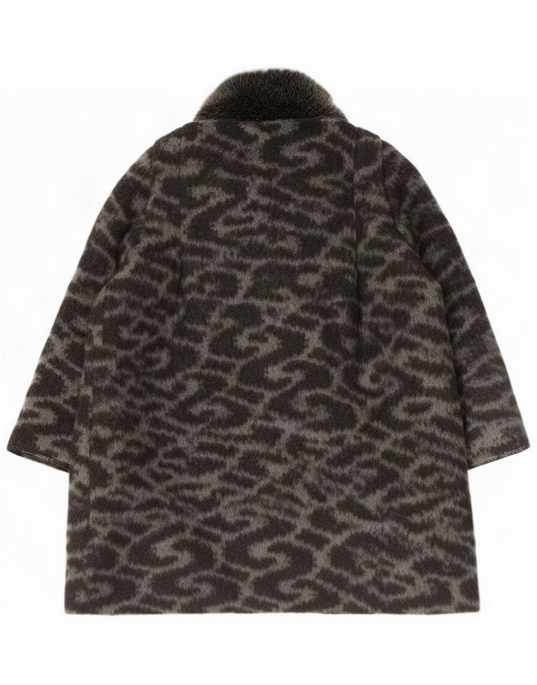 French Connection Womens Abstract Pattern Overcoat UK 8 Small Grey